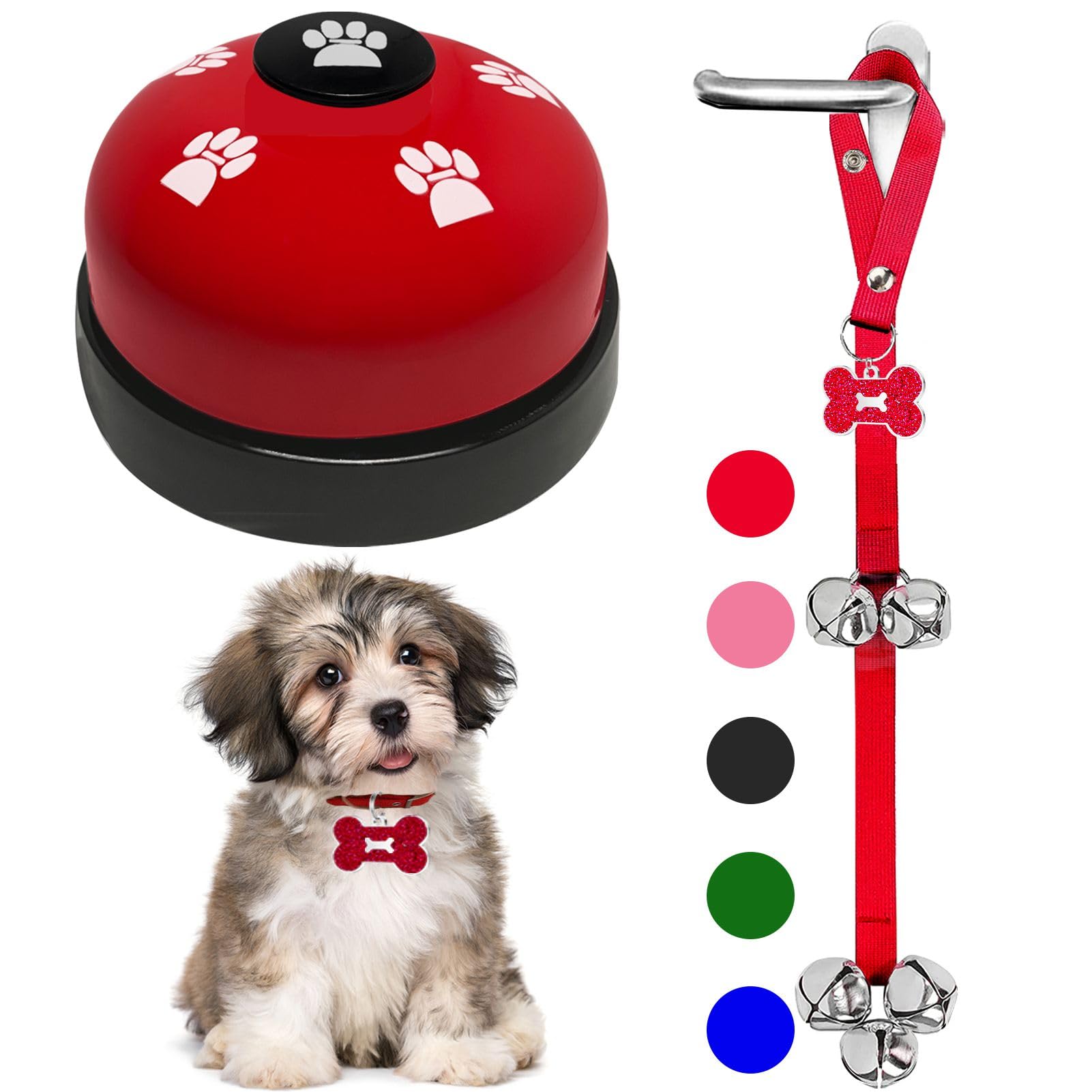 Kexiava Pack Dog Door Bells, Dog Doorbell To Go Outside Puppy Train Bell For Dogs To Ring To Go Potty, Puppy Toilet Training B